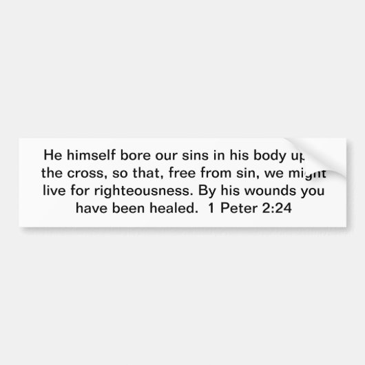 彼の傷によって バンパーステッカー (正面)