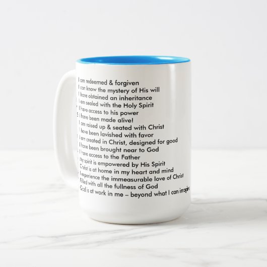 彼の優美のマグの優美の聖書教会豊かさ ツートーンマグカップ (正面左)