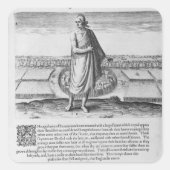 彼の冬の衣服の古いインドの人 スクエアシール (正面)