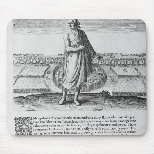 彼の冬の衣服の古いインドの人 マウスパッド (正面)
