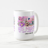 彼の利益は新しいキリスト教の聖書の春の花だ コーヒーマグカップ (正面右)