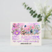 彼の利益は新しいキリスト教の聖書の春の花だ ポストカード (スタンド正面)