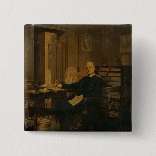 彼の勉強のオットー・フォン・ビスマルク 缶バッジ (正面)