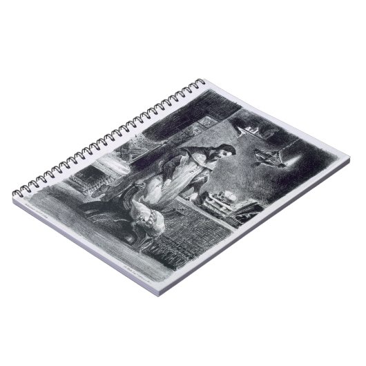 彼の勉強のファウスト、Goetheのファウストから、1828年、(il ノートブック (左側)