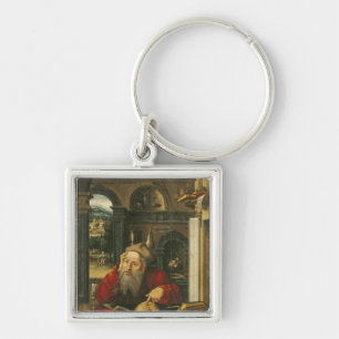 彼の勉強のSt Jerome キーホルダー