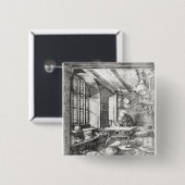 彼の勉強のSt Jerome、1514年 缶バッジ (正面&裏面)