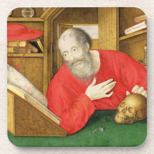 彼の勉強のSt Jerome、1650年(bodycolourおよびw/c コースター (正面)