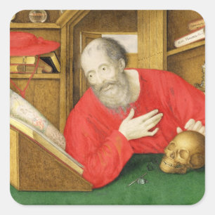 彼の勉強のSt Jerome、1650年(bodycolourおよびw/c スクエアシール