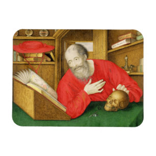 彼の勉強のSt Jerome、1650年(bodycolourおよびw/c マグネット