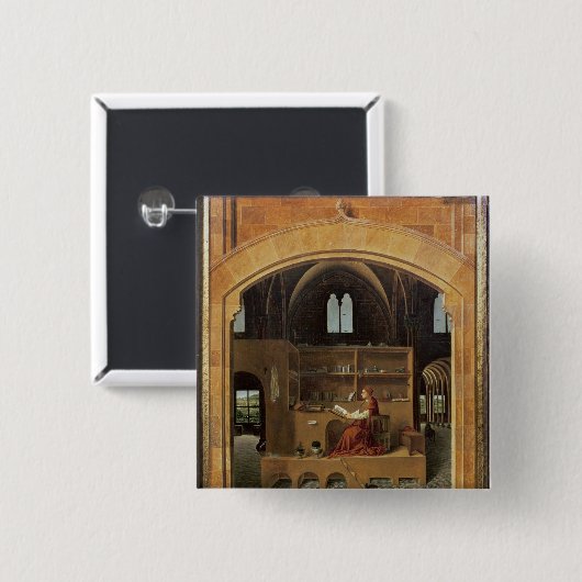 彼の勉強のSt Jerome、c.1475 缶バッジ (正面&裏面)