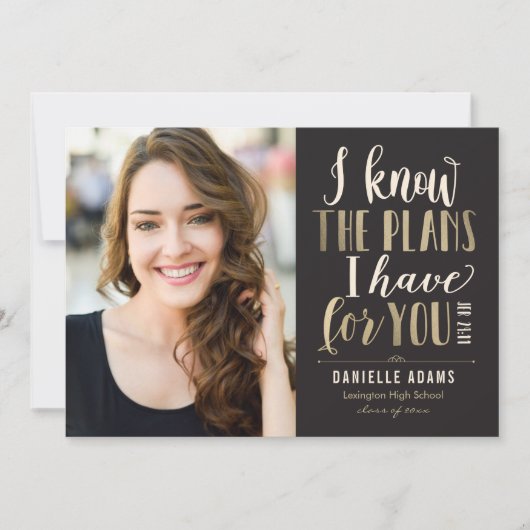 彼の卒業おめでとう！編集可能なカラー卒業発表 案内状 (正面)