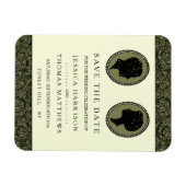 彼の及び彼女の物アールデコのシルエットの結婚式のコレクション マグネット (横)