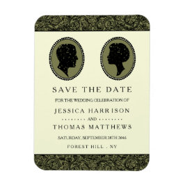 彼の及び彼女の物アールデコのシルエットの結婚式のコレクション マグネット