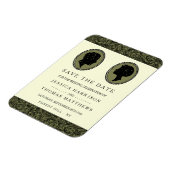 彼の及び彼女の物アールデコのシルエットの結婚式のコレクション マグネット (左側)