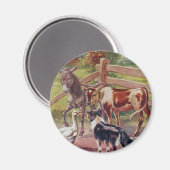 彼の友達全員とグレーのガチョウ マグネット (正面/裏面)