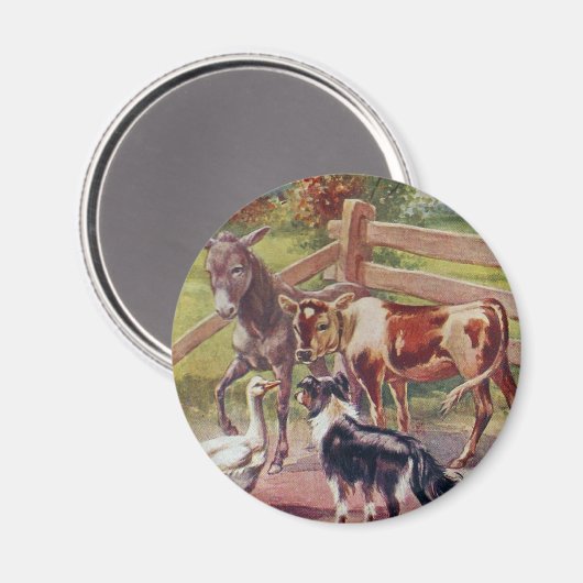 彼の友達全員とグレーのガチョウ マグネット (正面/裏面)