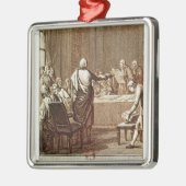 彼の反対を示しているベンジャミン・フランクリン メタルオーナメント (左)