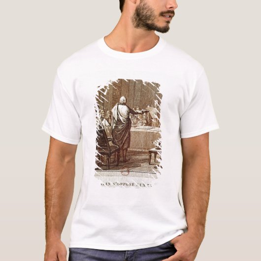 彼の反対を示しているベンジャミン・フランクリン Tシャツ (正面)