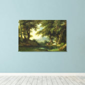 彼の反射に感心した水仙 キャンバスプリント (インサイチュ (ウッドフロア))