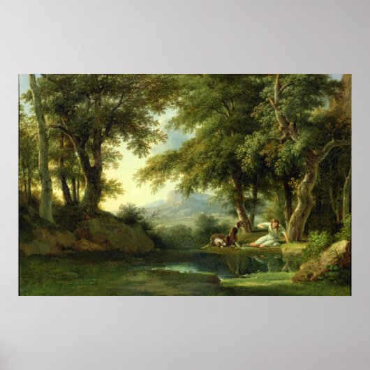 彼の反射に感心した水仙 ポスター (正面)