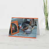 彼の反射を熟視するトルコの挨拶状。 シーズンカード (正面)