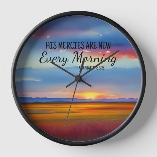 彼の収入は毎朝新しい 壁時計 (正面)