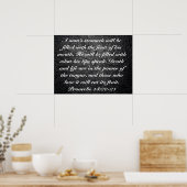 彼の口の聖書の果実の節の箴言18:20-21 ポスター (キッチン)