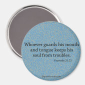 彼の口を守る人は誰でも聖書引用文 マグネット (正面/裏面)