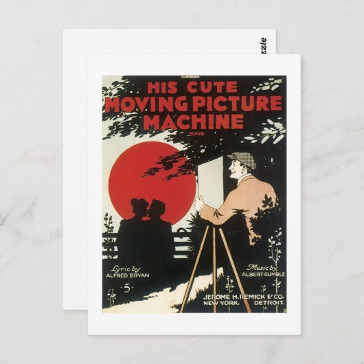 彼の可愛い動く写真機械ヴィンテージのソングブック ポストカード (正面/裏面)