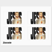 彼の名の中に彼の像を持つイエス 長方形シール (シート)