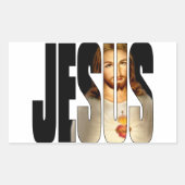 彼の名の中に彼の像を持つイエス 長方形シール (正面)