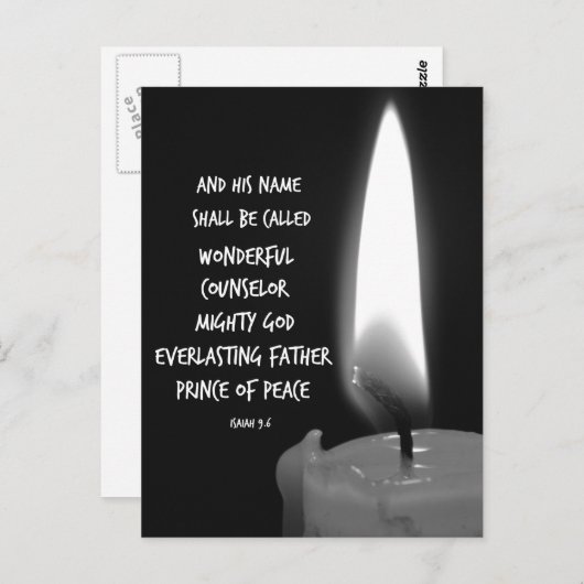 『彼の名は、すばらしい助け主』聖書の一節 ポストカード (正面/裏面)