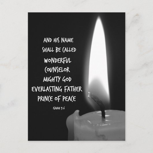 『彼の名は、すばらしい助け主』聖書の一節 ポストカード (正面)