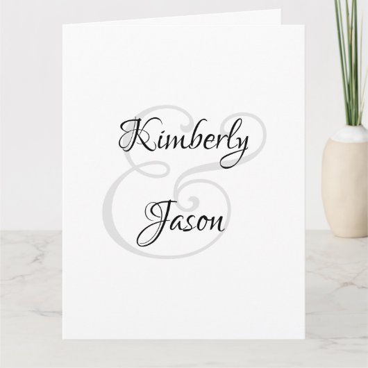 彼の名前と彼女の名前のスクリプト、ブラック＆グレー カード (正面)