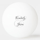 彼の名前と彼女の名前のスクリプト、ブラック＆グレー 卓球ボール (裏面)