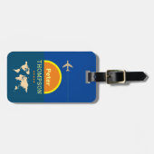 彼の名前の青いロゴ飛行機の荷物タグ ラゲッジタグ (正面横)