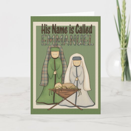 彼の名前はエマニュエルのクリスマスの挨拶状です シーズンカード (正面)