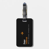 彼の名前はオレンジ色のロゴ飛行機 ラゲッジタグ