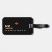 彼の名前はオレンジ色のロゴ飛行機 ラゲッジタグ