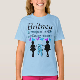 彼の名前を賞賛するバレリーナパーソナライズされたTシャツ Tシャツ