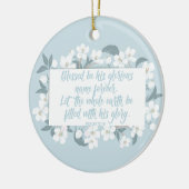 彼の名賛美前は詩篇のキリスト教の聖句でかわいらしある セラミックオーナメント (左)