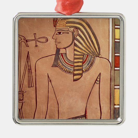 彼の唇に上がるankhとのAmenhotep II メタルオーナメント (正面)