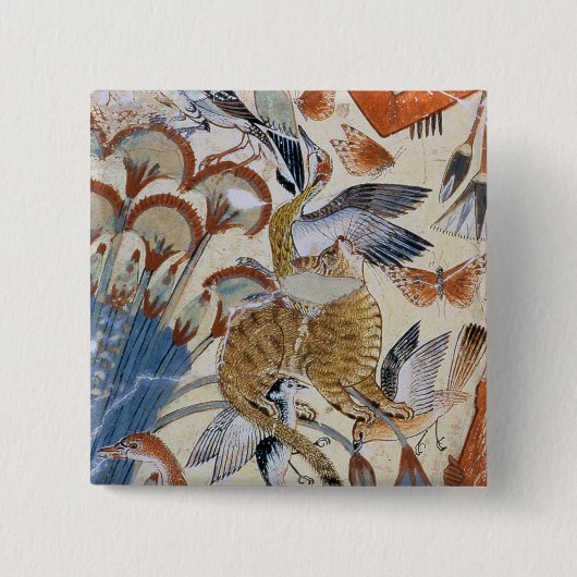 彼の妻が付いている沼地のNebamunの狩り 缶バッジ (正面)