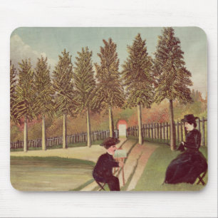 彼の妻1900-05年を絵を描いている芸術家 マウスパッド