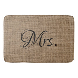 彼の妻-および彼女の物Bride Groom Burlap氏および夫人 バスマット