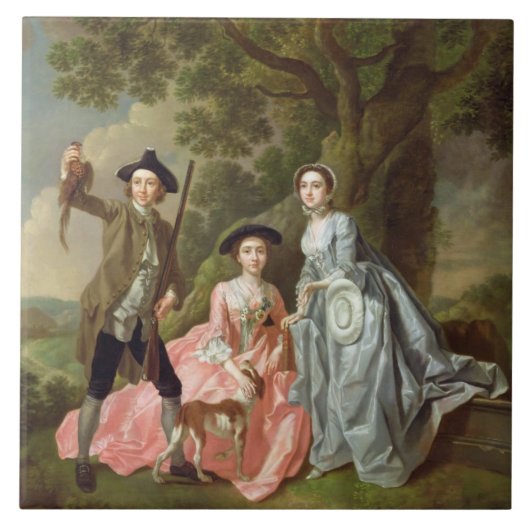 彼の妻、マルグレットおよび彼のSisのジョージロジャース タイル (正面)