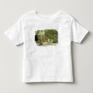 彼の娘が付いている芸術家の庭の眺め トドラーTシャツ