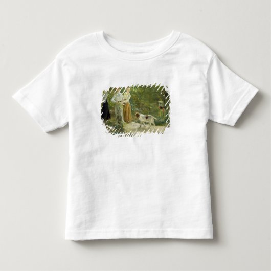彼の娘が付いている芸術家の庭の眺め トドラーTシャツ (正面)
