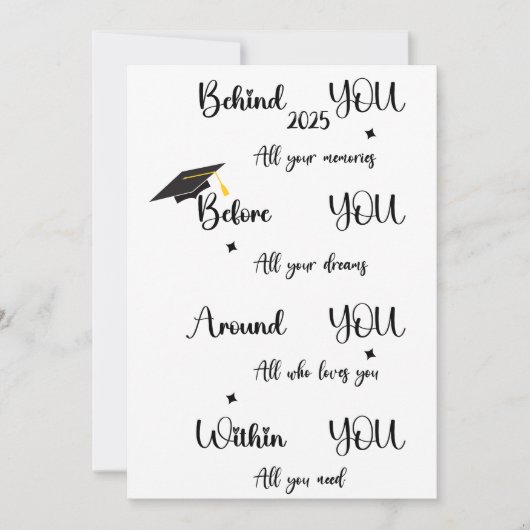 彼の娘の息子の卒業カード サンキューカード (正面)