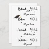 彼の娘の息子の卒業カード サンキューカード (正面/裏面)